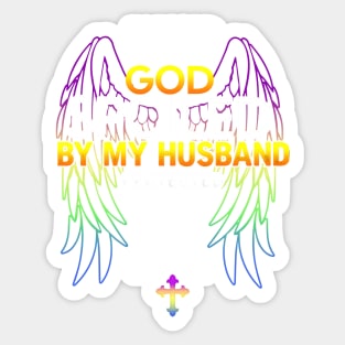 Blessed by god spoiled By my husband Protected by both Sticker